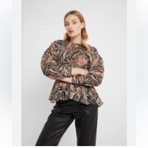 IRO Bardes Long Sleeve Peplum Blouse Size 42 XL - Picture 1 of 12